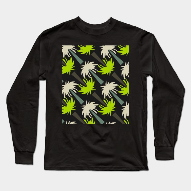 Retro palm tree decor Long Sleeve T-Shirt by cocodes